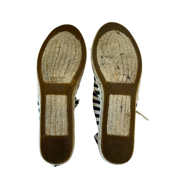 J.Crew Womens Black & White Striped Espadrille Sneakers Size 8 Canvas & Jute - Picture 5 of 5